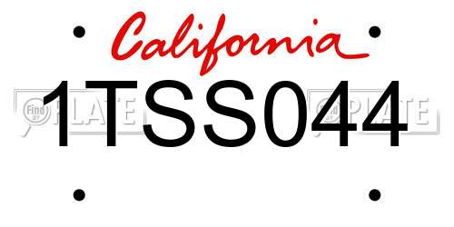 1TSS044 California License Plate