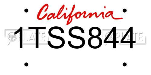 1TSS844 California License Plate