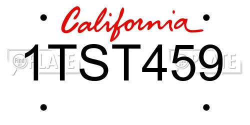 1TST459 California License Plate