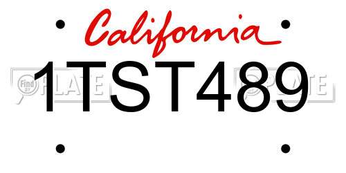 1TST489 California License Plate