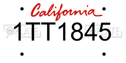 1TT1845 California License Plate