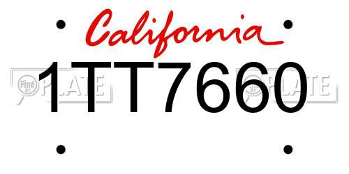 1TT7660 California License Plate