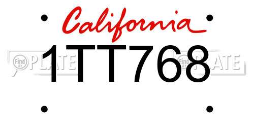 1TT768 California License Plate