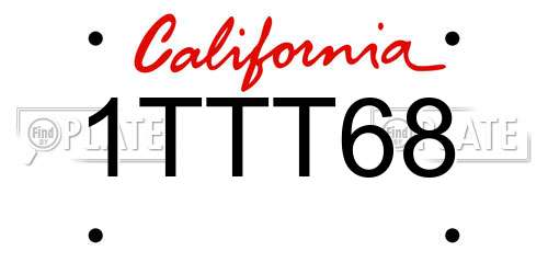 1TTT68 California License Plate