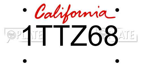 1TTZ68 California License Plate