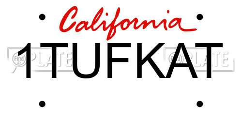 1TUFKAT California License Plate