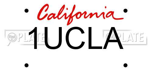 1UCLA California License Plate