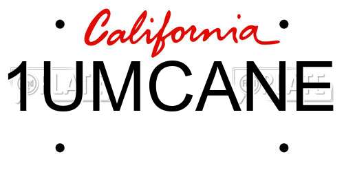 1UMCANE California License Plate