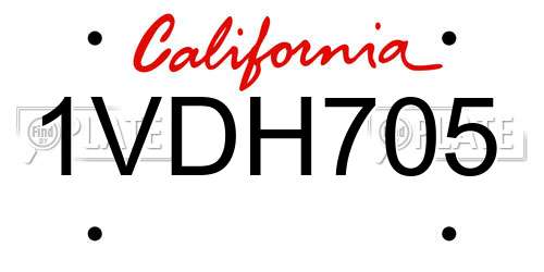 1VDH705 California License Plate