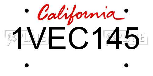 1VEC145 California License Plate