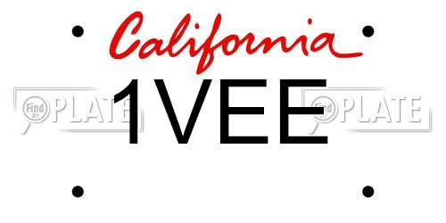 1VEE California License Plate
