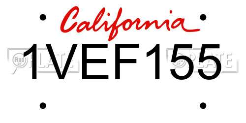 1VEF155 California License Plate