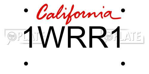 1WRR1 California License Plate
