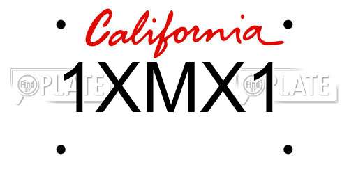 1XMX1 California License Plate