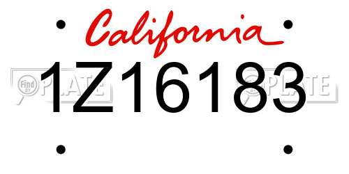 1Z16183 California License Plate