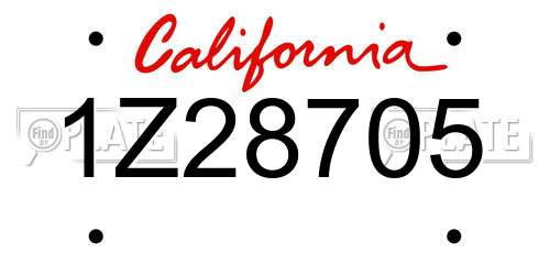 1Z28705 California License Plate