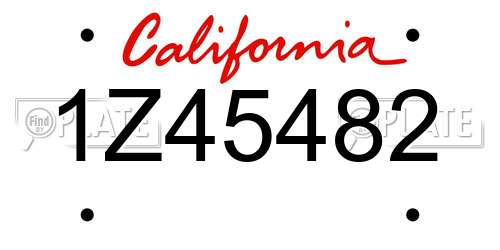 1Z45482 California License Plate