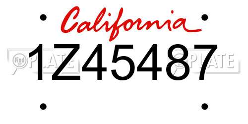 1Z45487 California License Plate