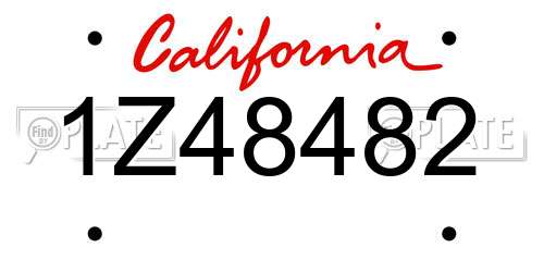 1Z48482 California License Plate