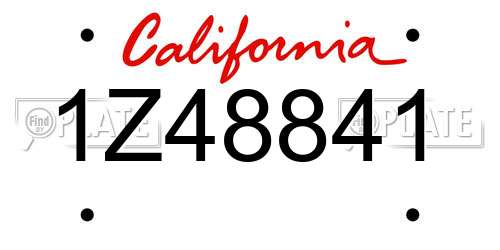 1Z48841 California License Plate