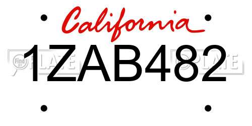 1ZAB482 California License Plate