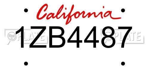 1ZB4487 California License Plate