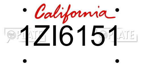 1ZI6151 California License Plate