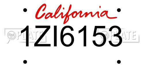 1ZI6153 California License Plate
