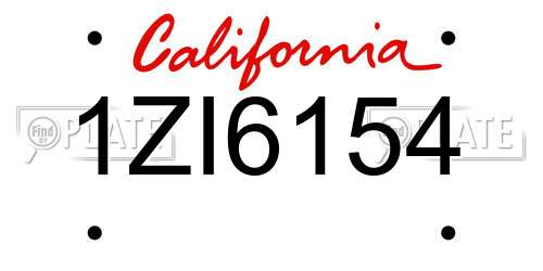 1ZI6154 California License Plate