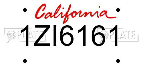 1ZI6161 California License Plate