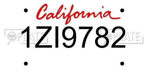 1ZI9782 California License Plate