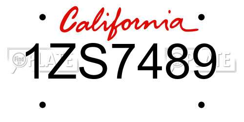 1ZS7489 California License Plate