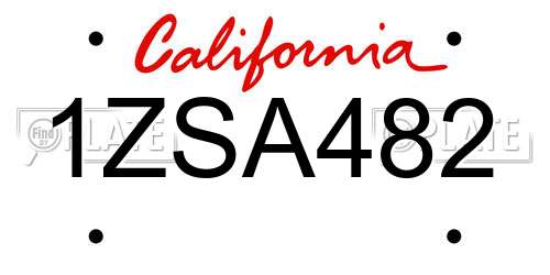 1ZSA482 California License Plate