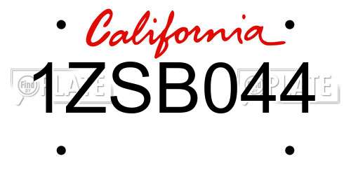 1ZSB044 California License Plate