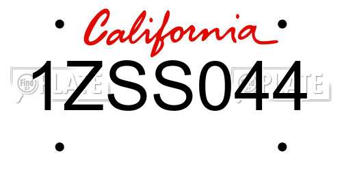 1ZSS044 California License Plate