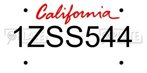 1ZSS544 California License Plate
