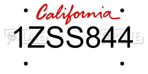 1ZSS844 California License Plate