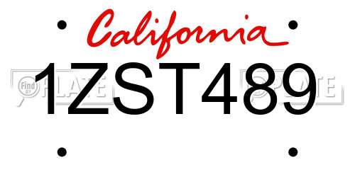 1ZST489 California License Plate