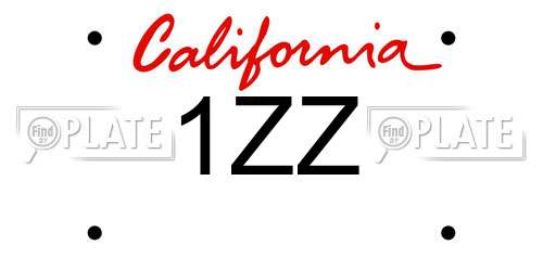 1ZZ California License Plate