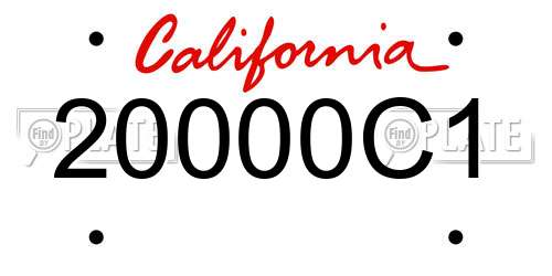 20000C1 California License Plate
