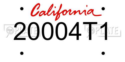 20004T1 California License Plate