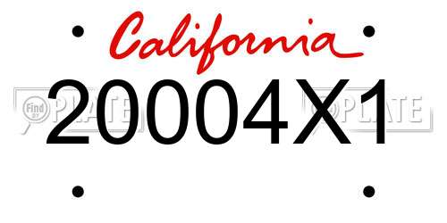 20004X1 California License Plate