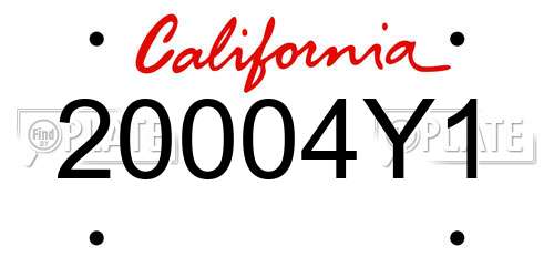 20004Y1 California License Plate