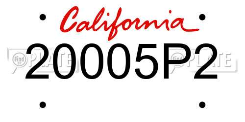 20005P2 California License Plate