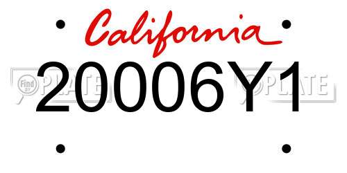 20006Y1 California License Plate