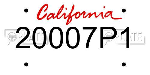 20007P1 California License Plate