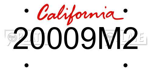 20009M2 California License Plate
