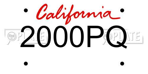 2000PQ California License Plate