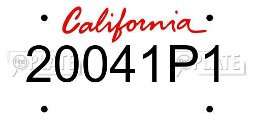 20041P1 California License Plate
