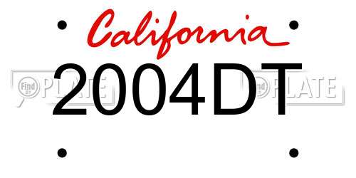 2004DT California License Plate